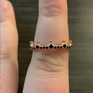 Pandora black crown ring